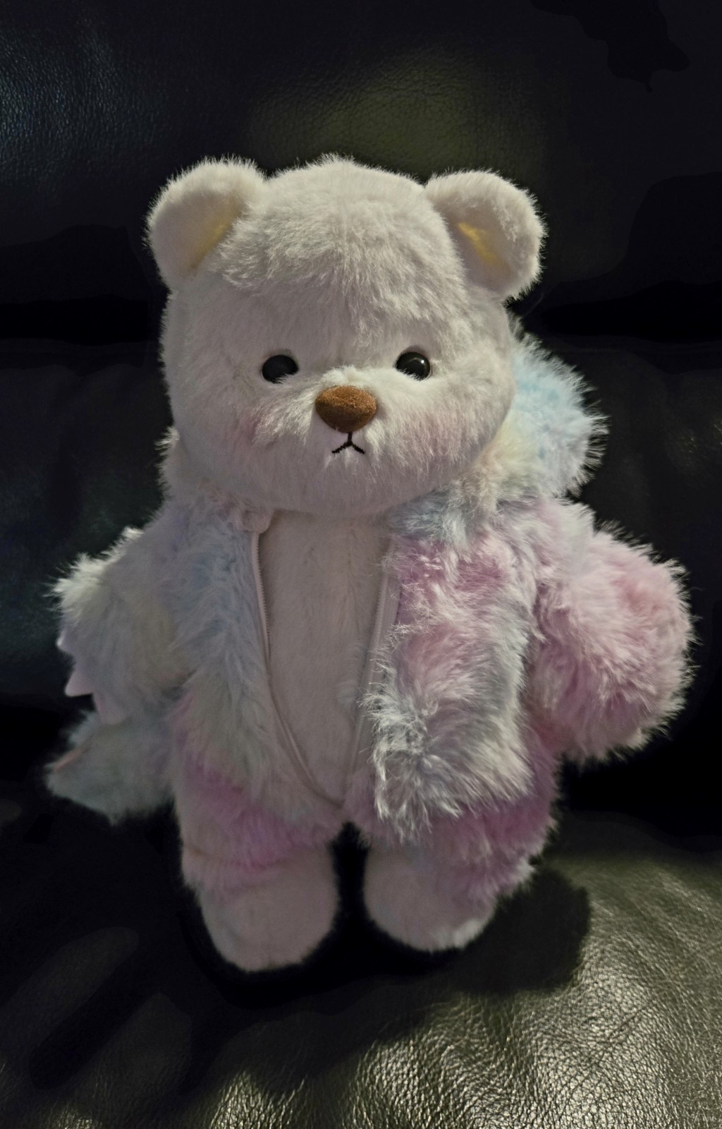 Handmade 12inch Fully Jointed Pink Rainbow Dinosaur Teddy Bear