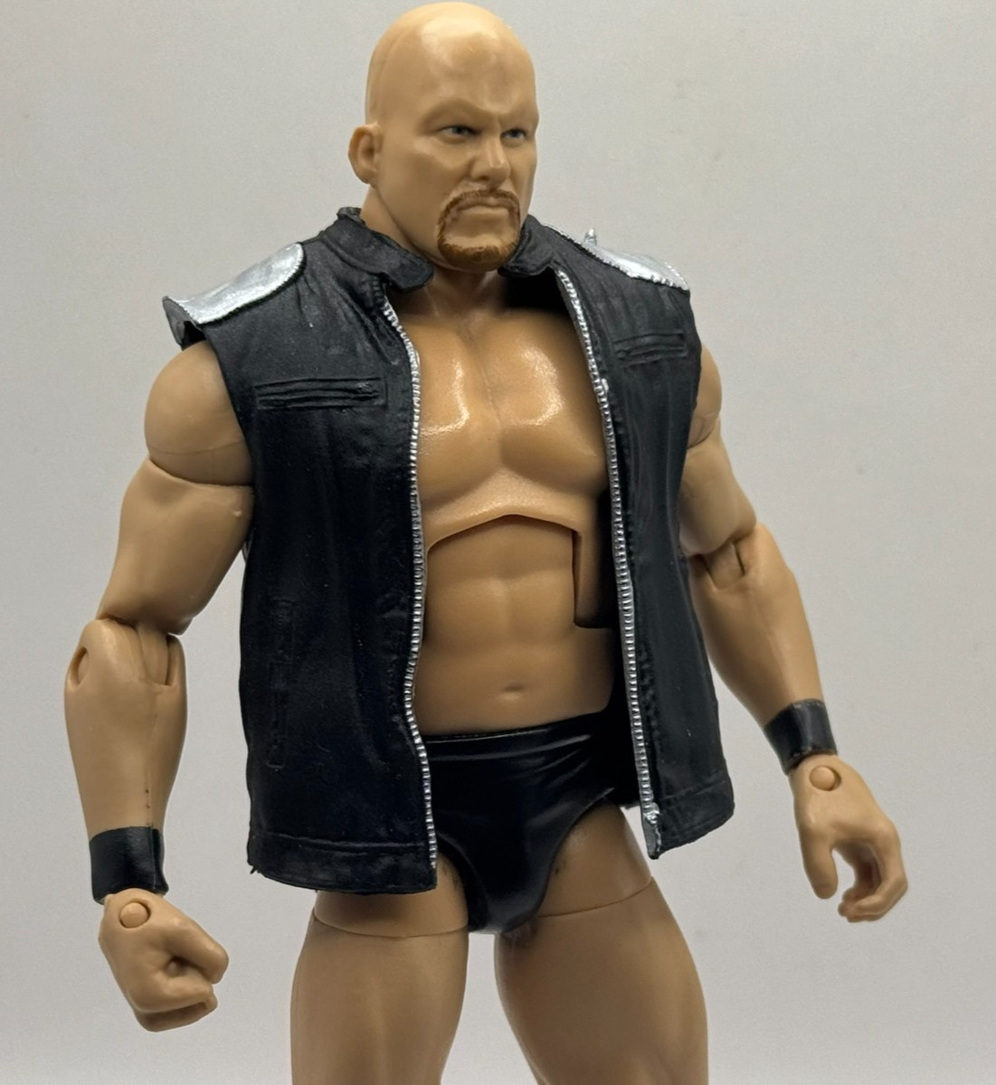 WWE Black Silver vest Rare Accessory Mattel Figure Clothes Prop 1/12 D7
