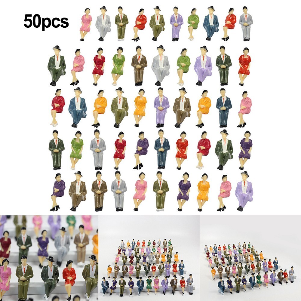 50*DIY Sitting Figures Scale 1:32 Model Figures People Track 1 Painted Set