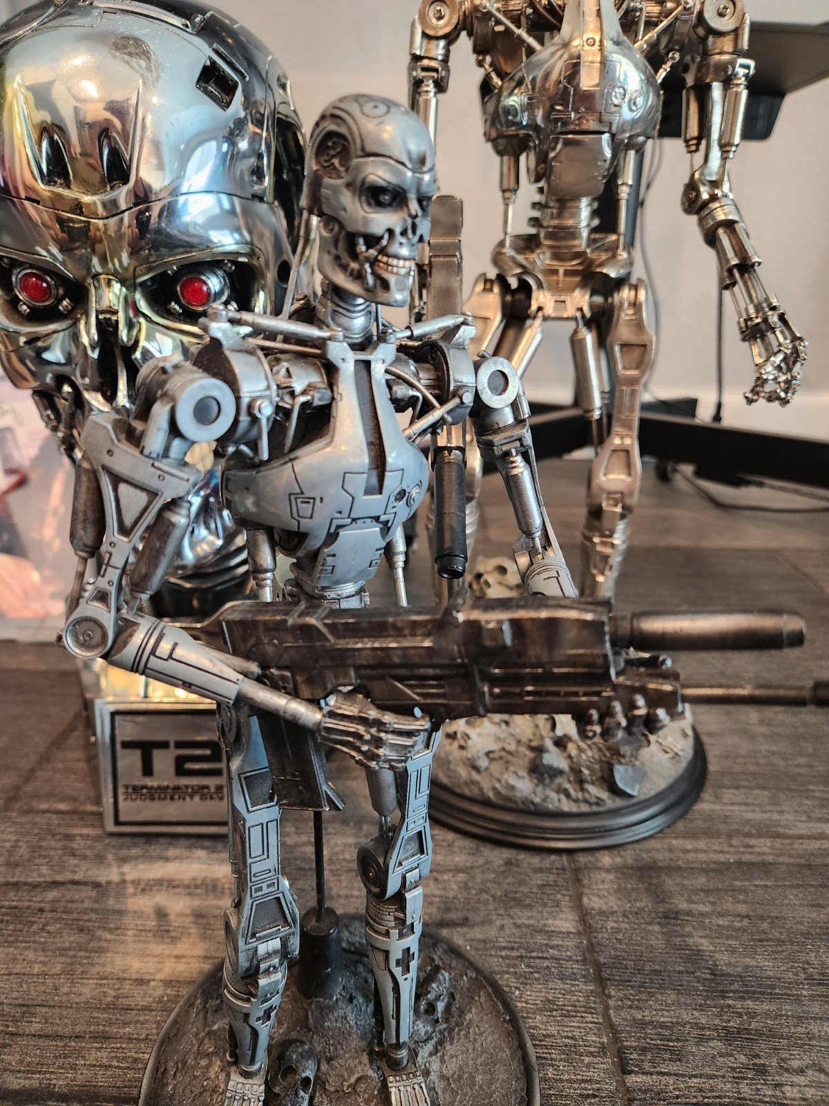 PROTOTYPE AOSHIMA T2 ENDOSKELETON DIE CAST STATUE 1/6 W CERTIFICATE + SIDESHOW B