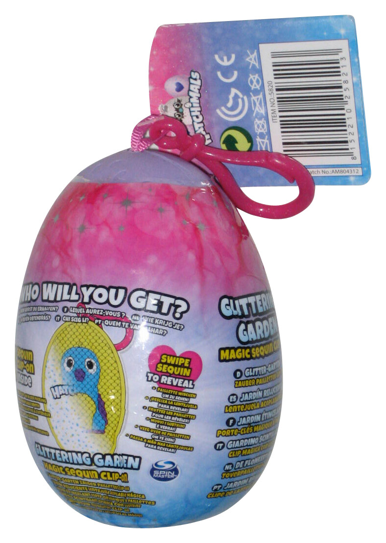 Hatchimals Glittering Garden (2018) Magic Sequin Clip-On Sealed Mystery Egg – (1