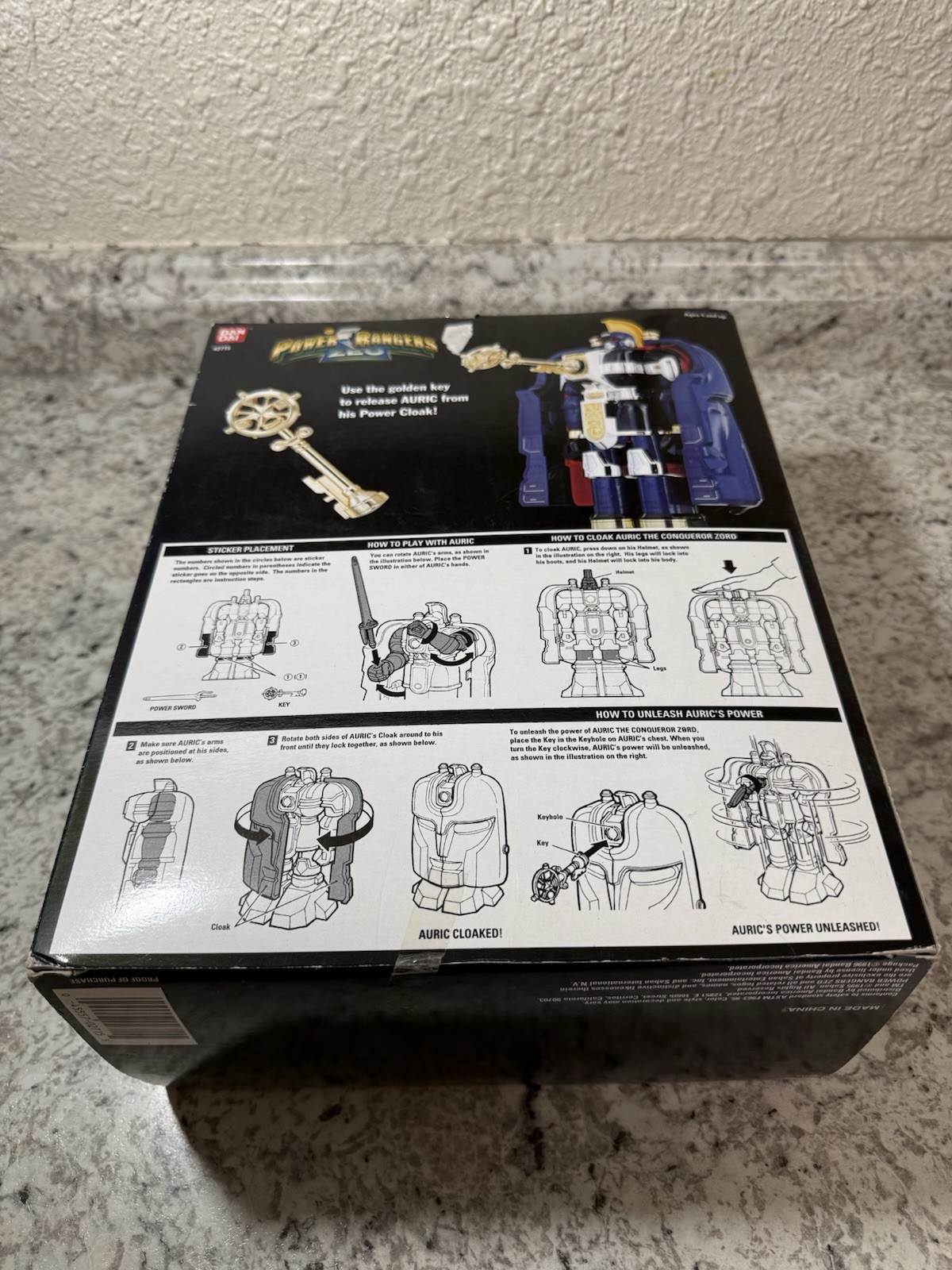 VTG Power Rangers ZEO Auric the Conqueror Zord Complete in Box W Sword & Key