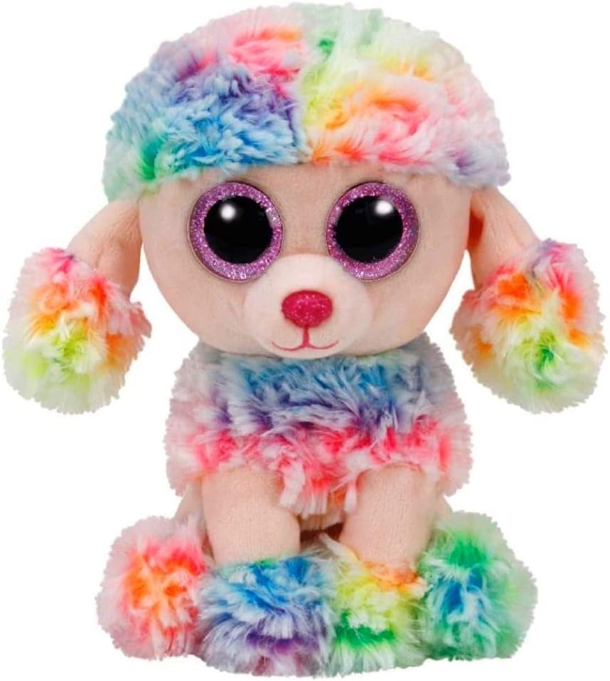 Ty Beanie Boos 6&Prime; Rainbow Poodle Dog Plush Multicoloured Soft Toy Collectible