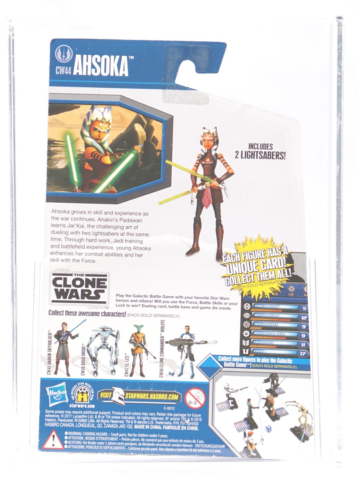 2011 Hasbro Star Wars The Clone Wars Ahsoka CW44 Graded CAS 90! RARE