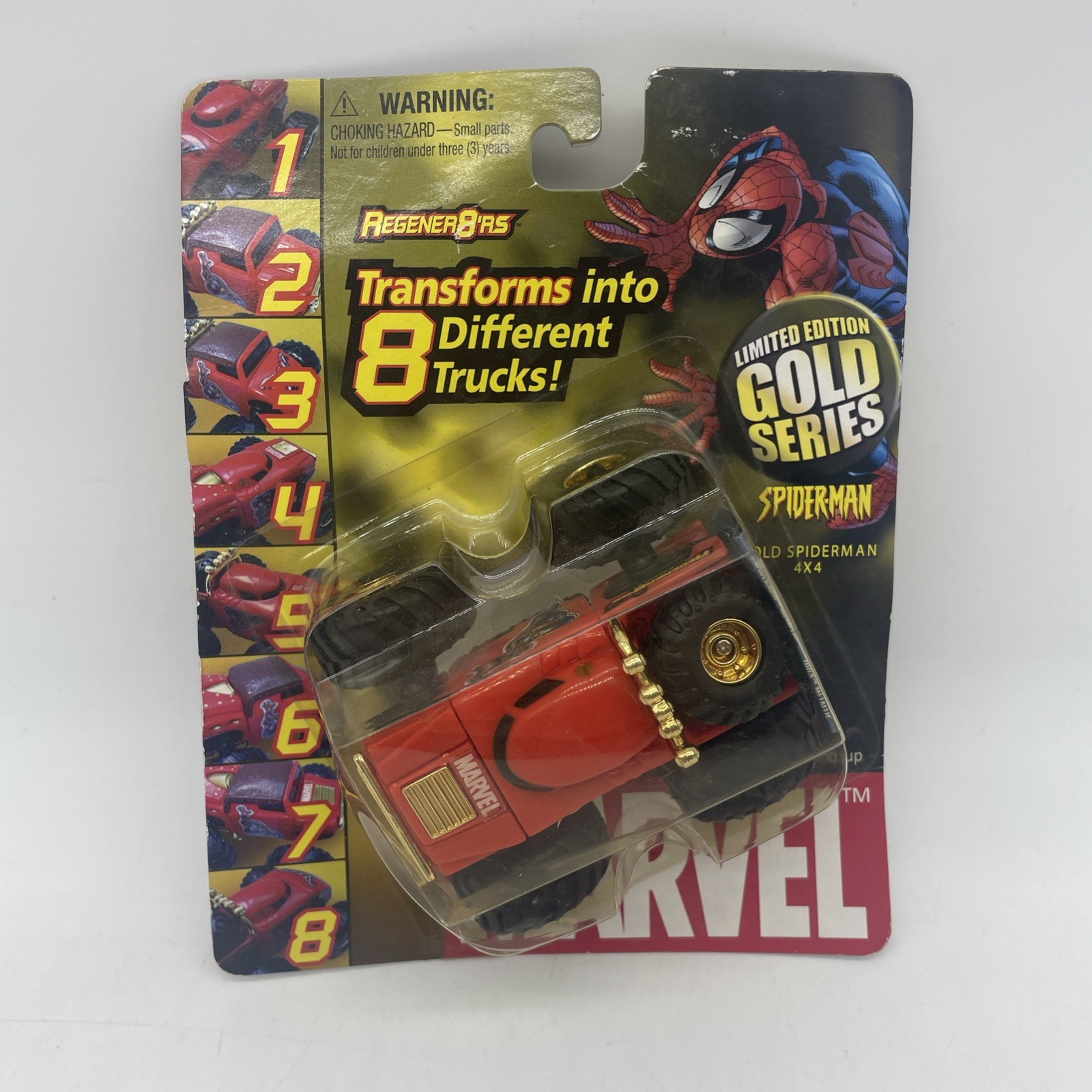 Spider-Man Racer Regener8&rsquo;rs Marvel 2003 Limited Edition Gold Series