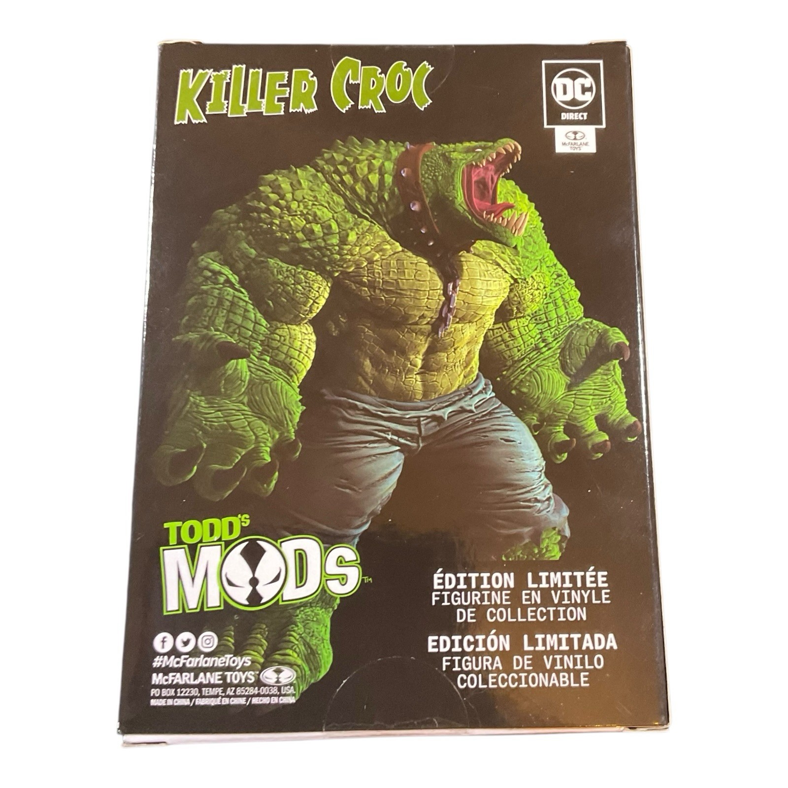 DC Direct Todd’s Mods Killer Croc Vinyl Figure – 4.5&Prime; Scale Posed Figure In Hand