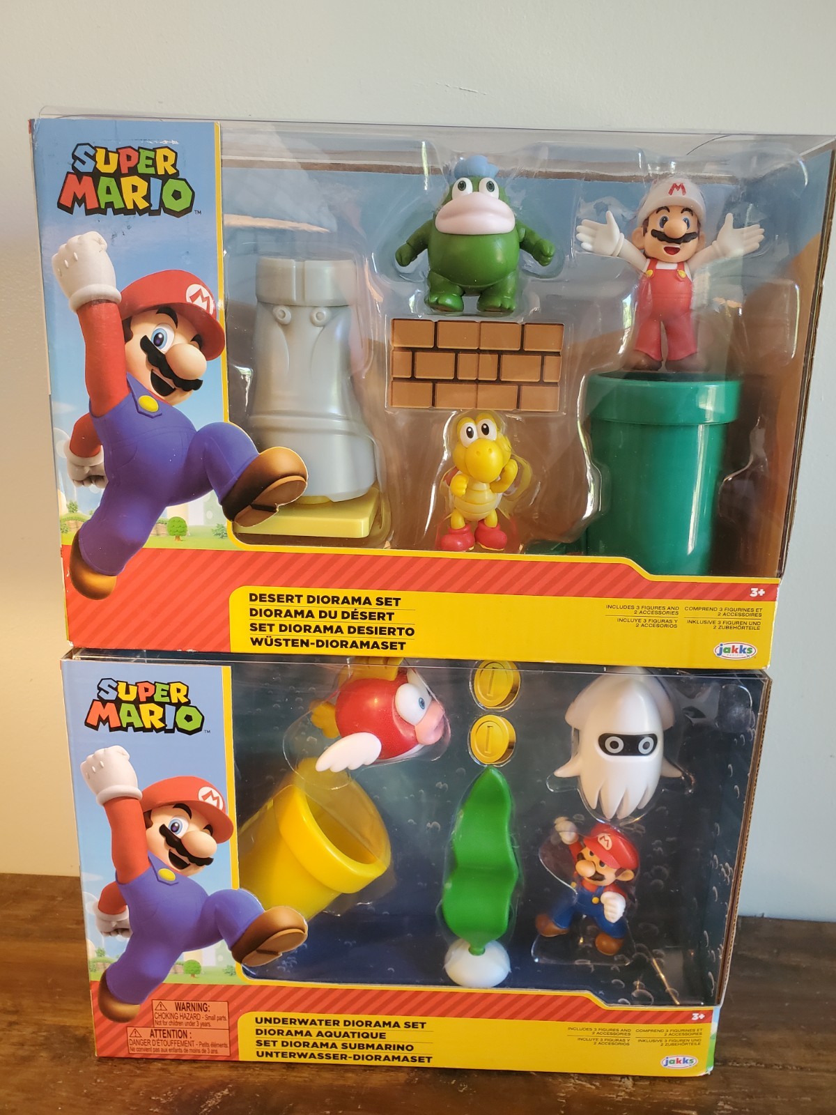 Jakks World of Nintendo Super Mario: Underwater & Desert Diorama – Lot Of 2