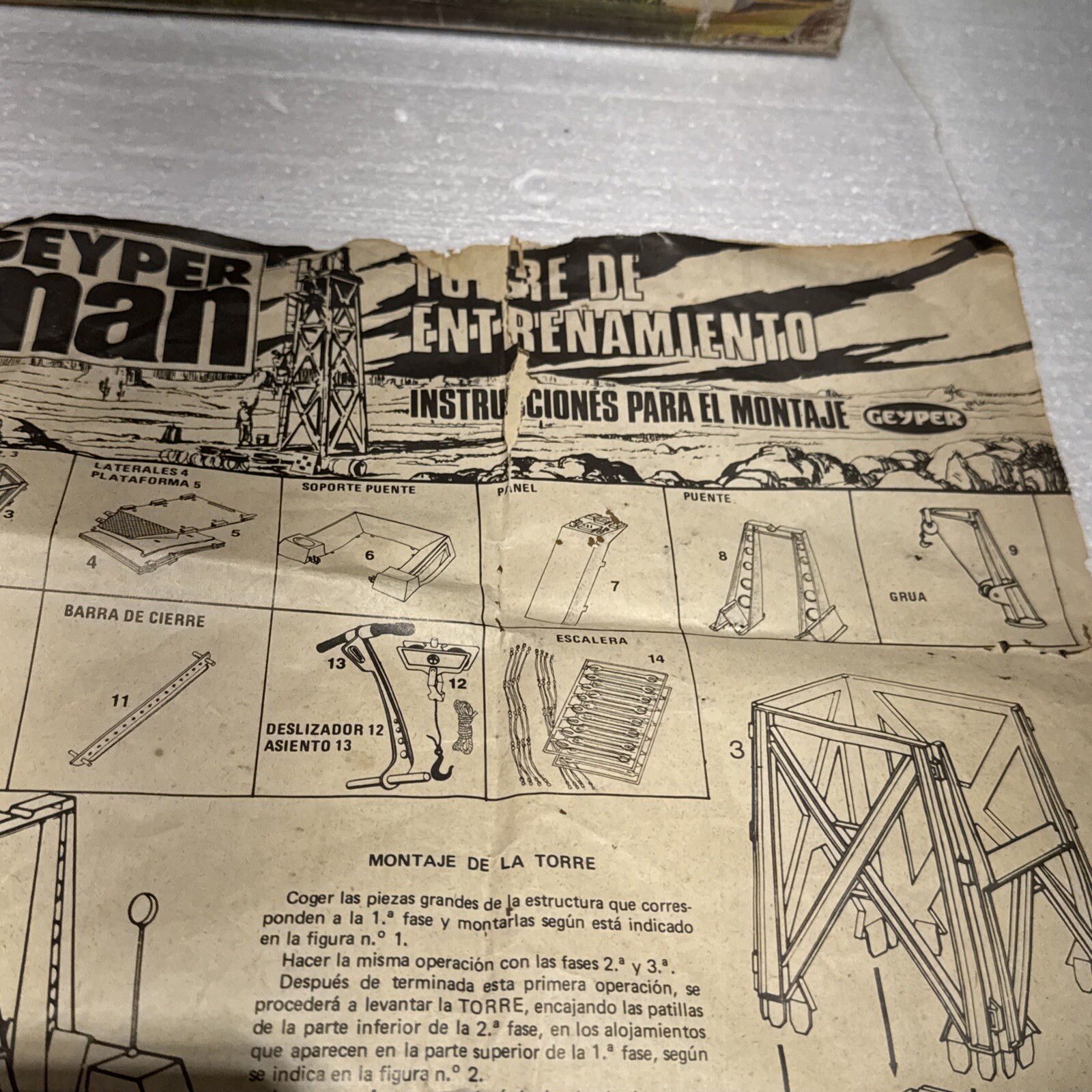 Geyper Man ACTION MAN TRAINING TOWER Spanish Version MANUAL, Not Complete