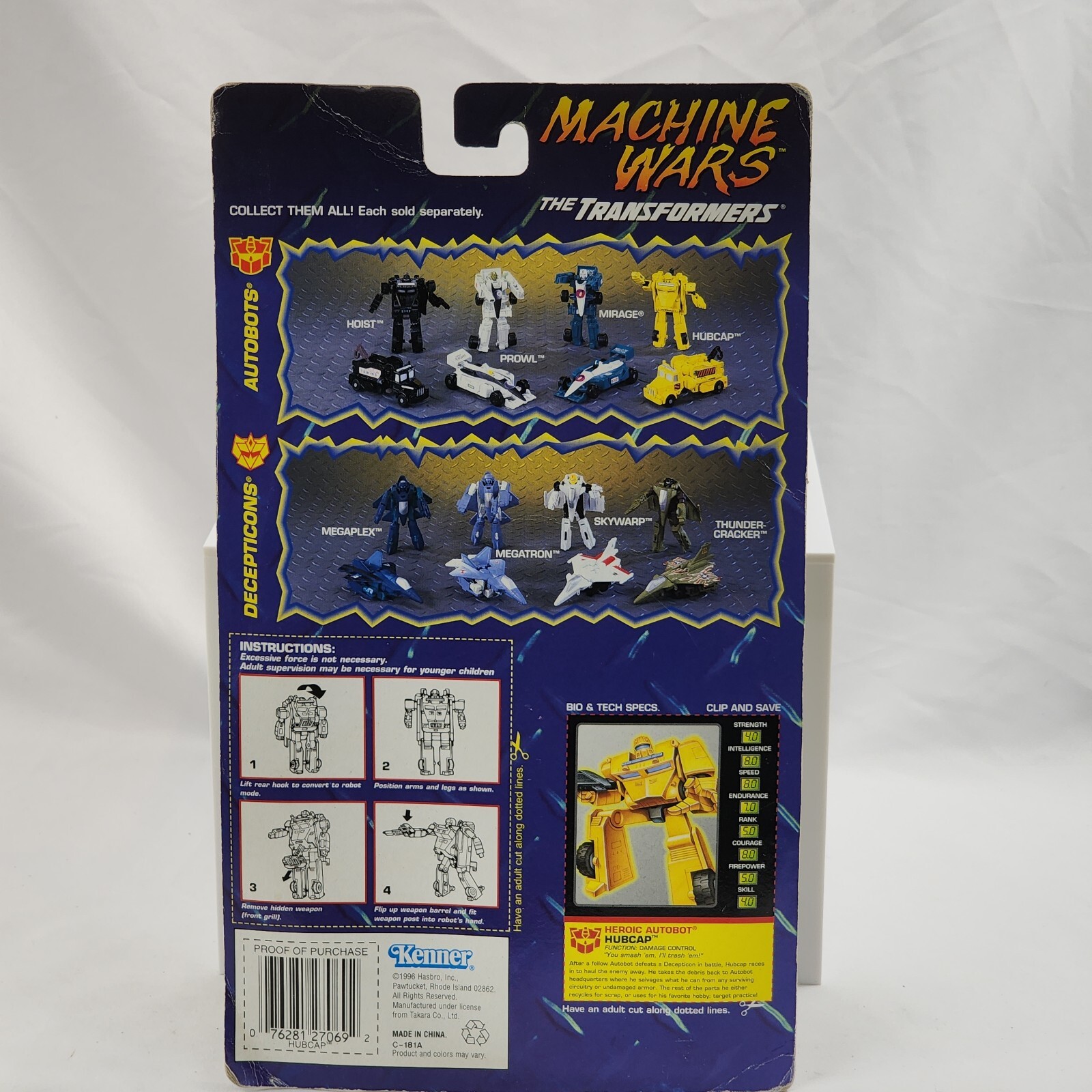 Transformers Machine Wars Hubcap Heroic Autobot NEW Sealed on Card 1996 Hasbro