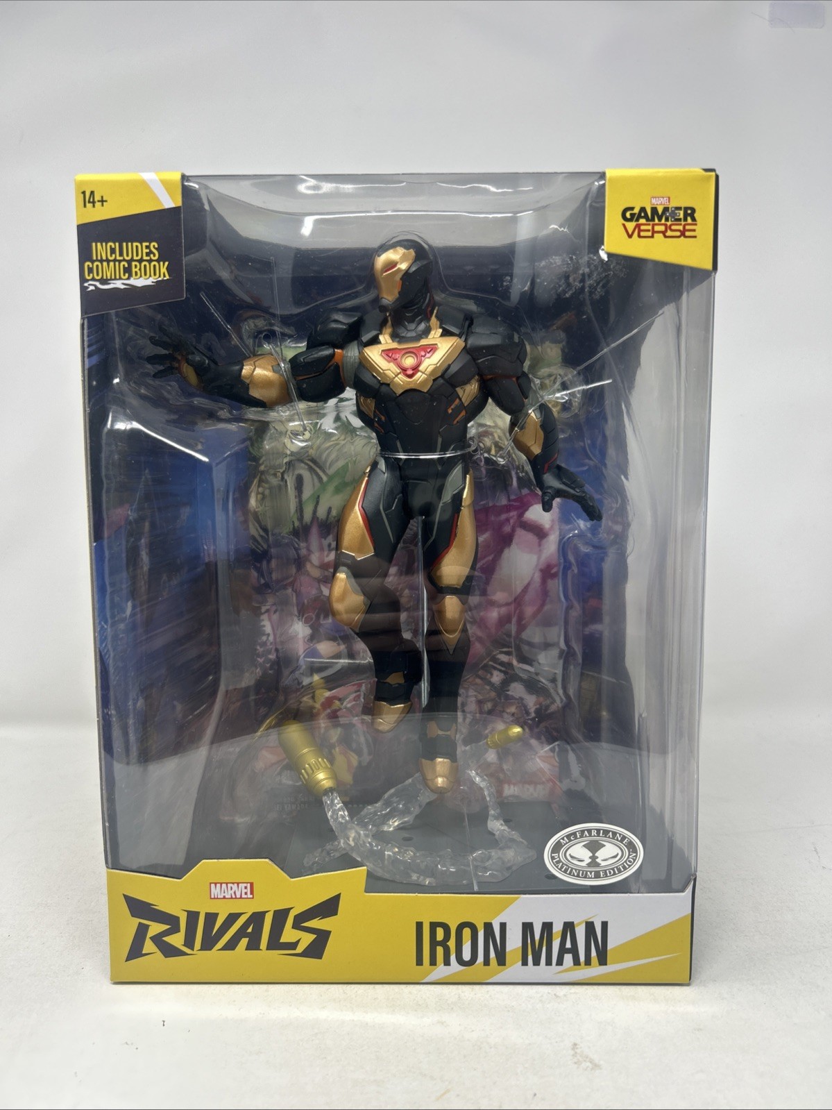 McFarlane Toys Marvel Rivals Iron Man Platinum Edition Black & Gold Figure New
