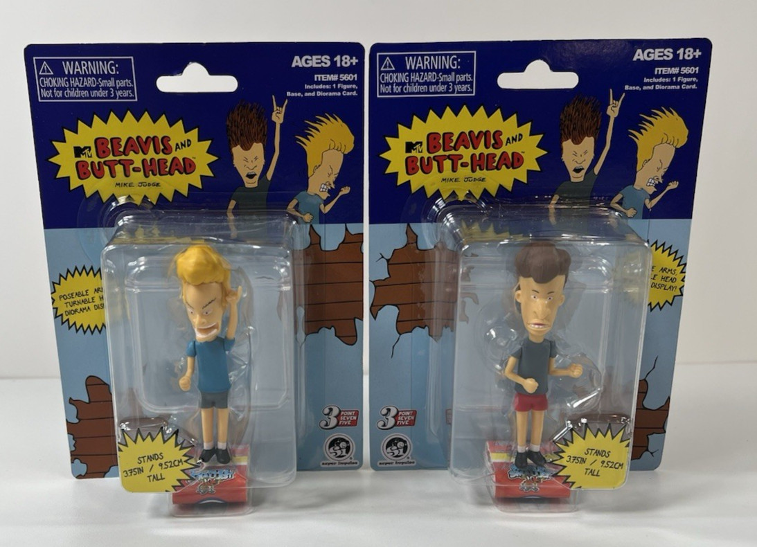 Beavis and Butt-Head Poseable Figure Set 3.75” Super Impulse 2023 MTV Mike Judge