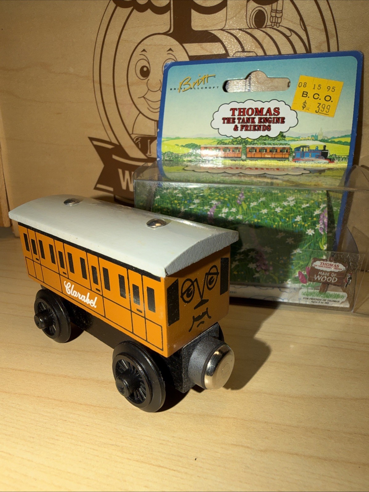 CLARABEL COACH ! THOMAS FRIENDS TRAIN WOODEN 1994 Learning Curve NEW OPEN BOX