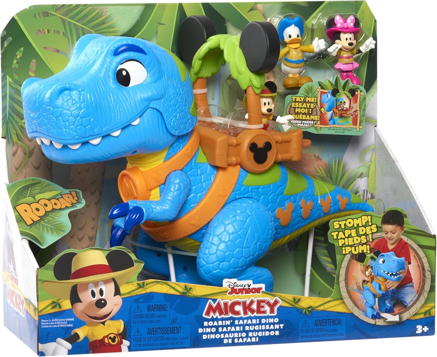 Disney Junior Mickey Mouse Funhouse Roarin&rsquo; Safari Dino, 4-piece Figures and…