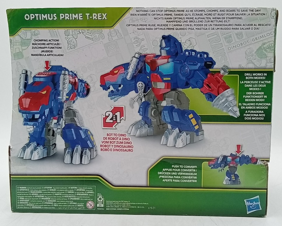 Transformers Multicolor Dinobot Adventures Optimus Prime T-Rex Converting Toy