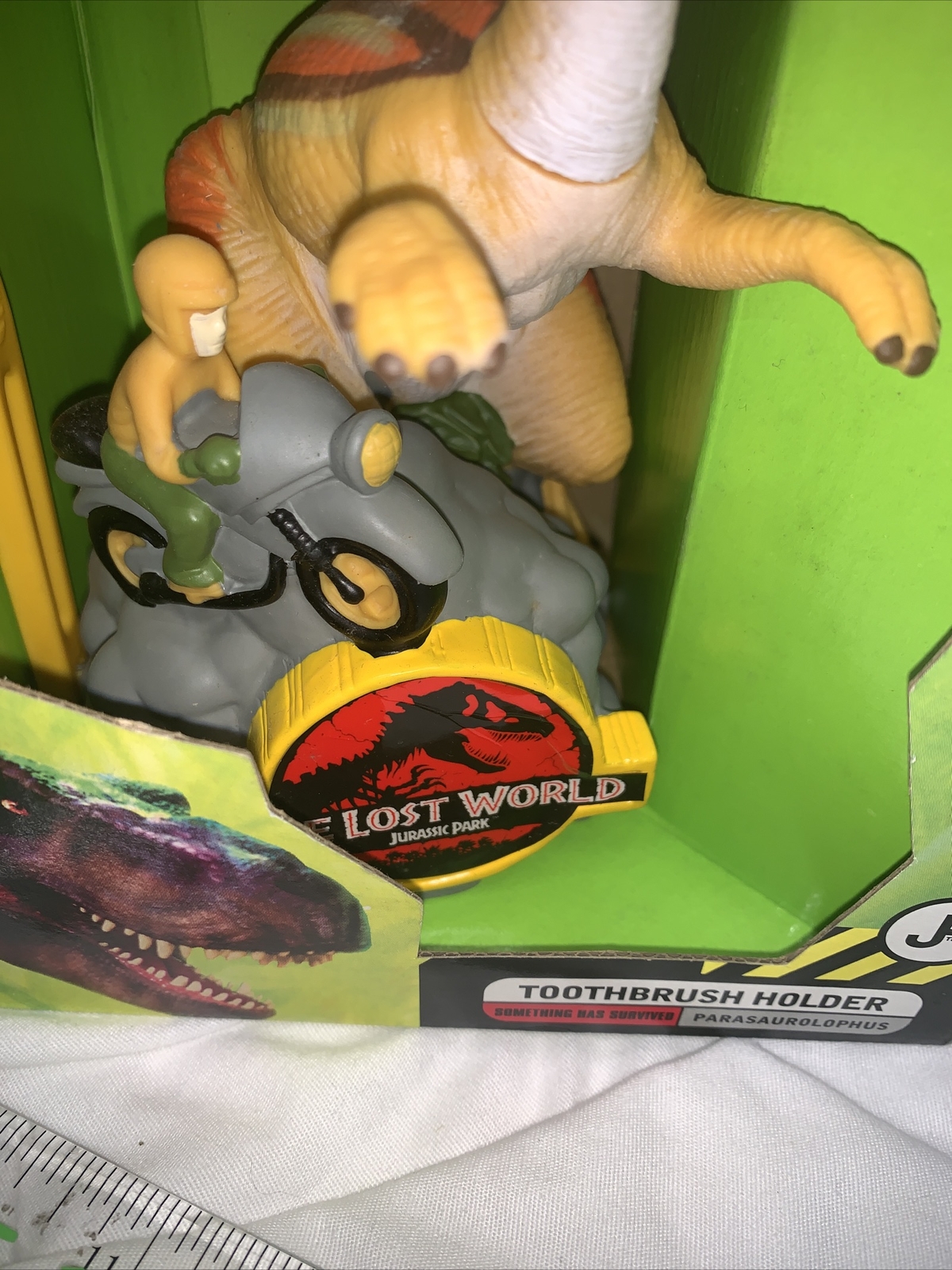RARE 1997 THE LOST WORLD JURASSIC PARK DINOSAUR TOOTHBRUSH HOLDER