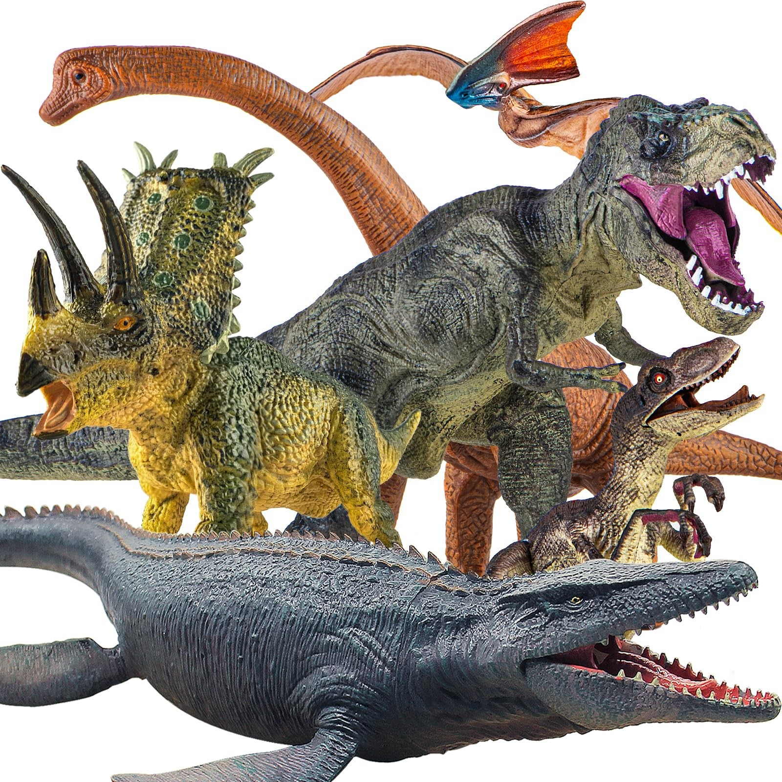 Dinosaur Toys Set 6pcs Large Realistic Dino Figures Kids Gift