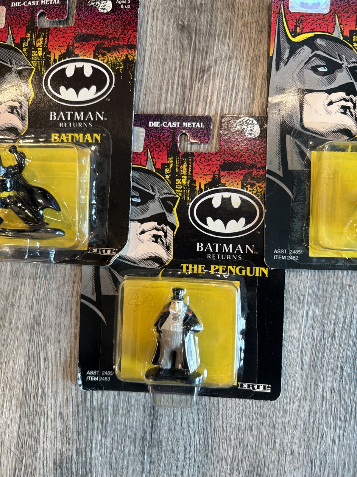Vintage 1992 ERTL Batman Returns Batman/The Penguin/Commando Die Cast Metal