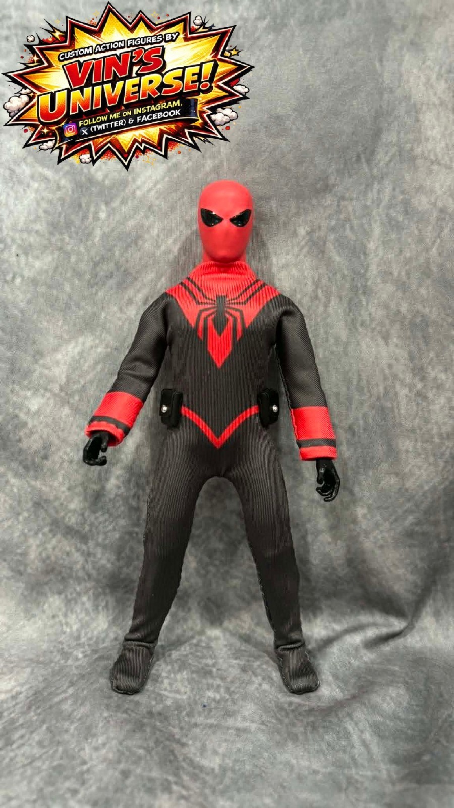 Custom 8&Prime; Mego Scale SpiderMan Assassin Peter Parker Action Figure & Display Box