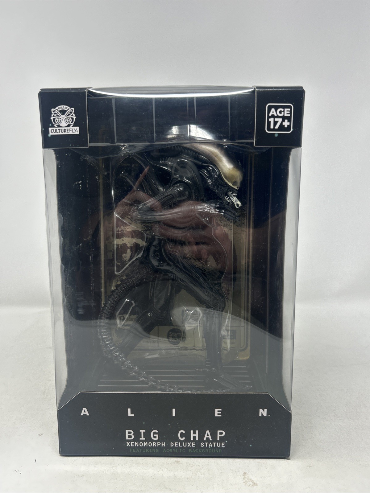 CultureFly Alien Xenomorph Deluxe « Big Chap » Statue 9&Prime; Acrylic Background NEW