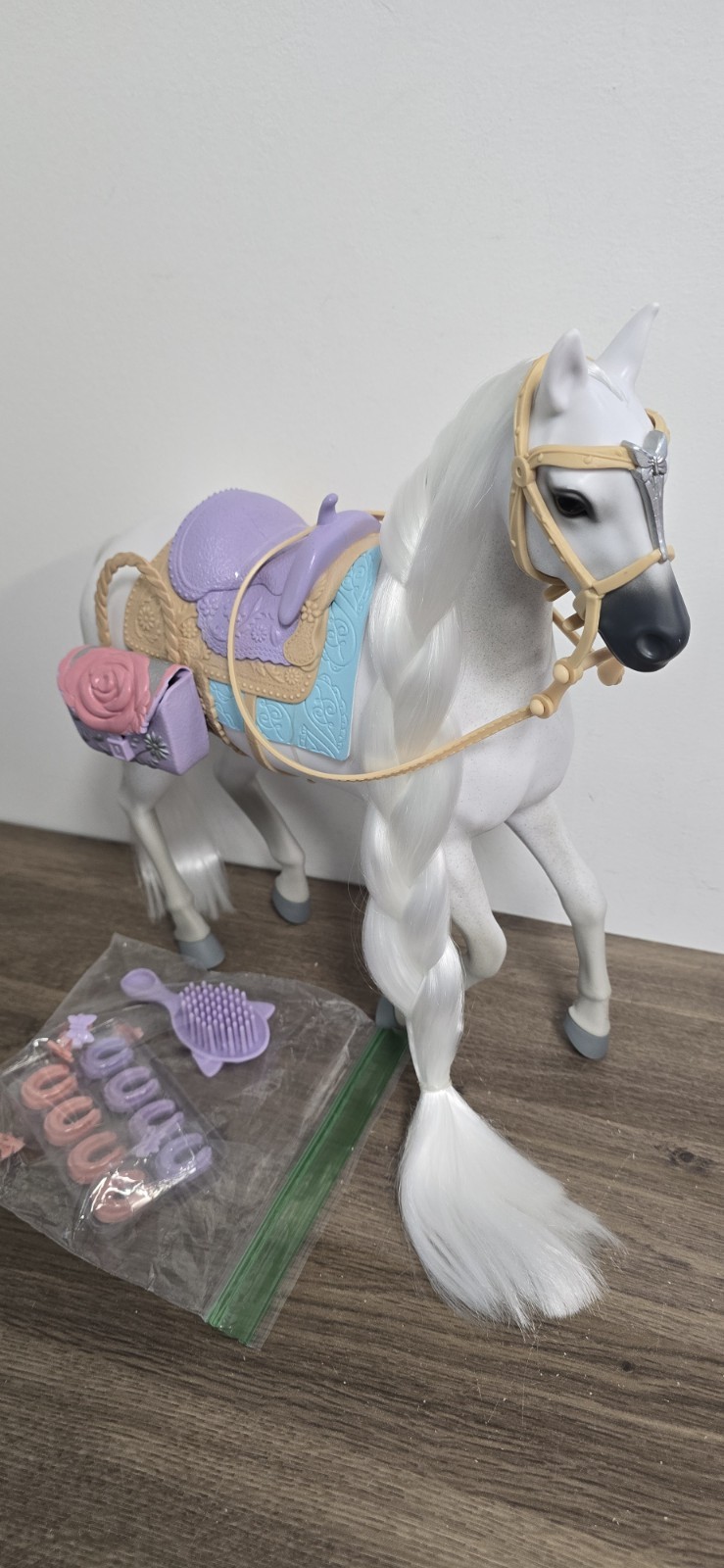 SADDLE STARS TOY HORSE SET, PIXIE Complete Barbie Size Soft Hair Rainbow High