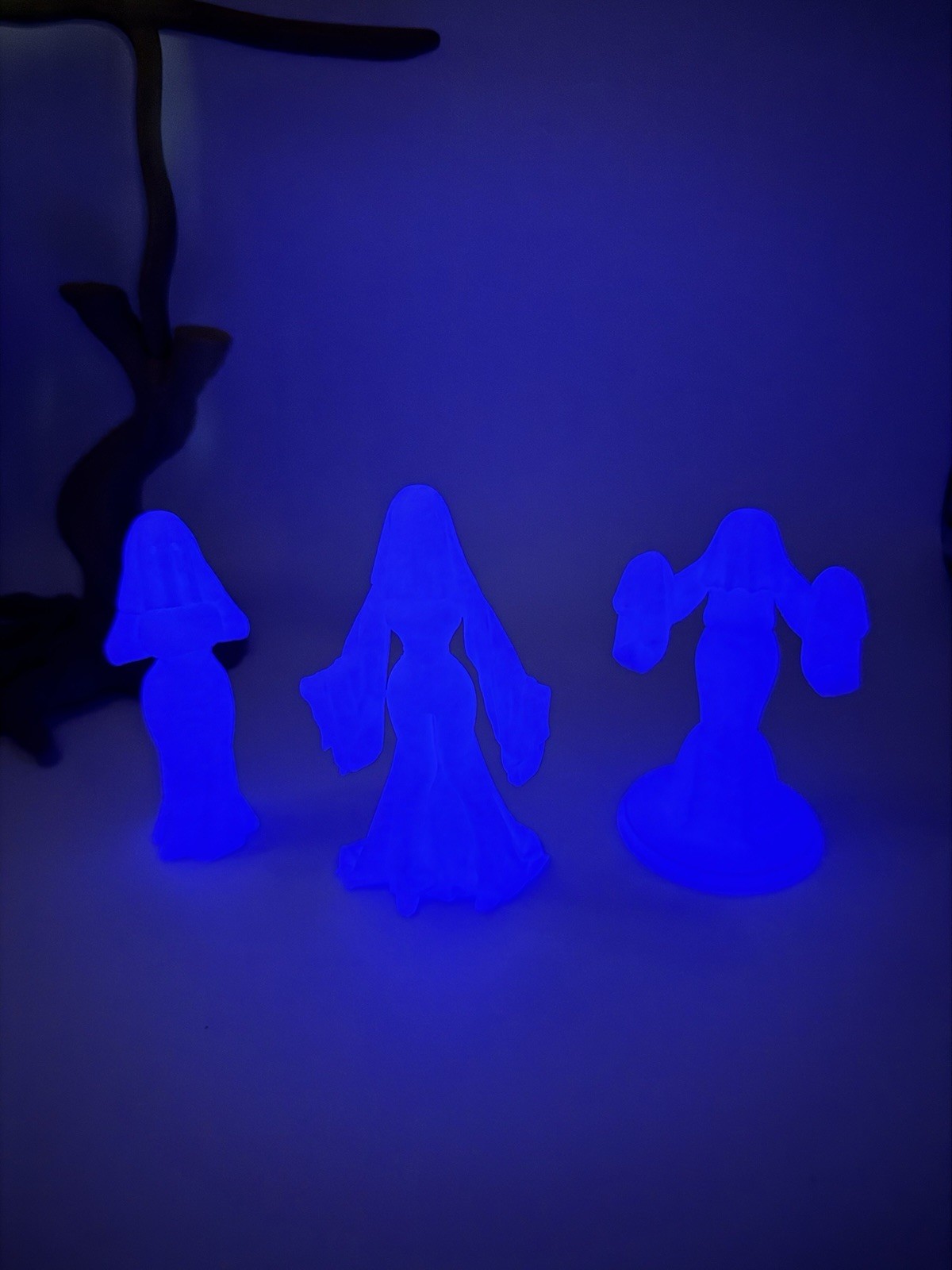 3D Printed Ghost Girl Halloween Figure You Get 3 (Luminous purple) Medium 4.2”