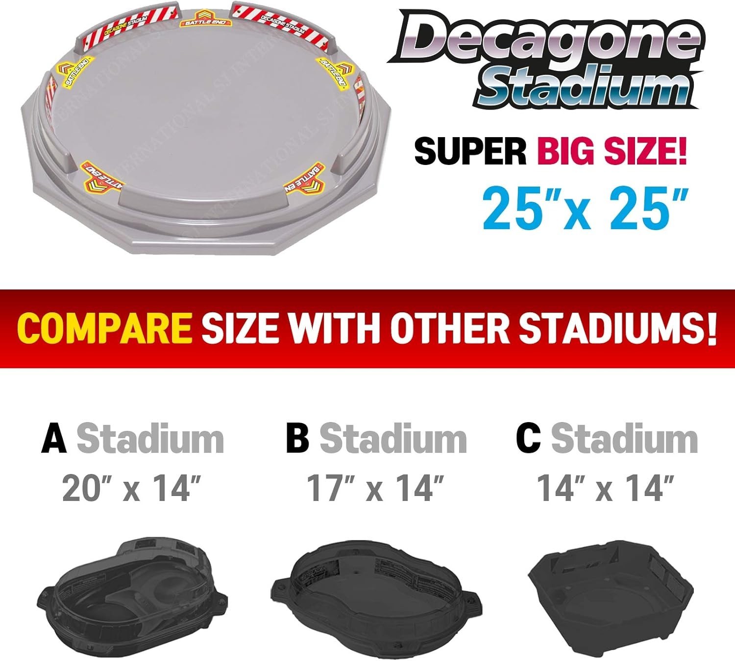 Decagon Large Battling Tops Stadium for 4-6 Players – Indoor/Outdoor Play