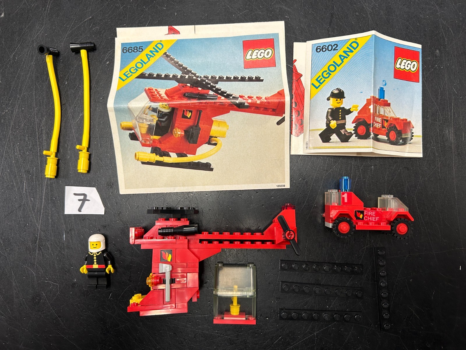 1980 Lego Legoland 6685 & 6602 Bricks & Pieces LOT 7 Instructions Minifigure +