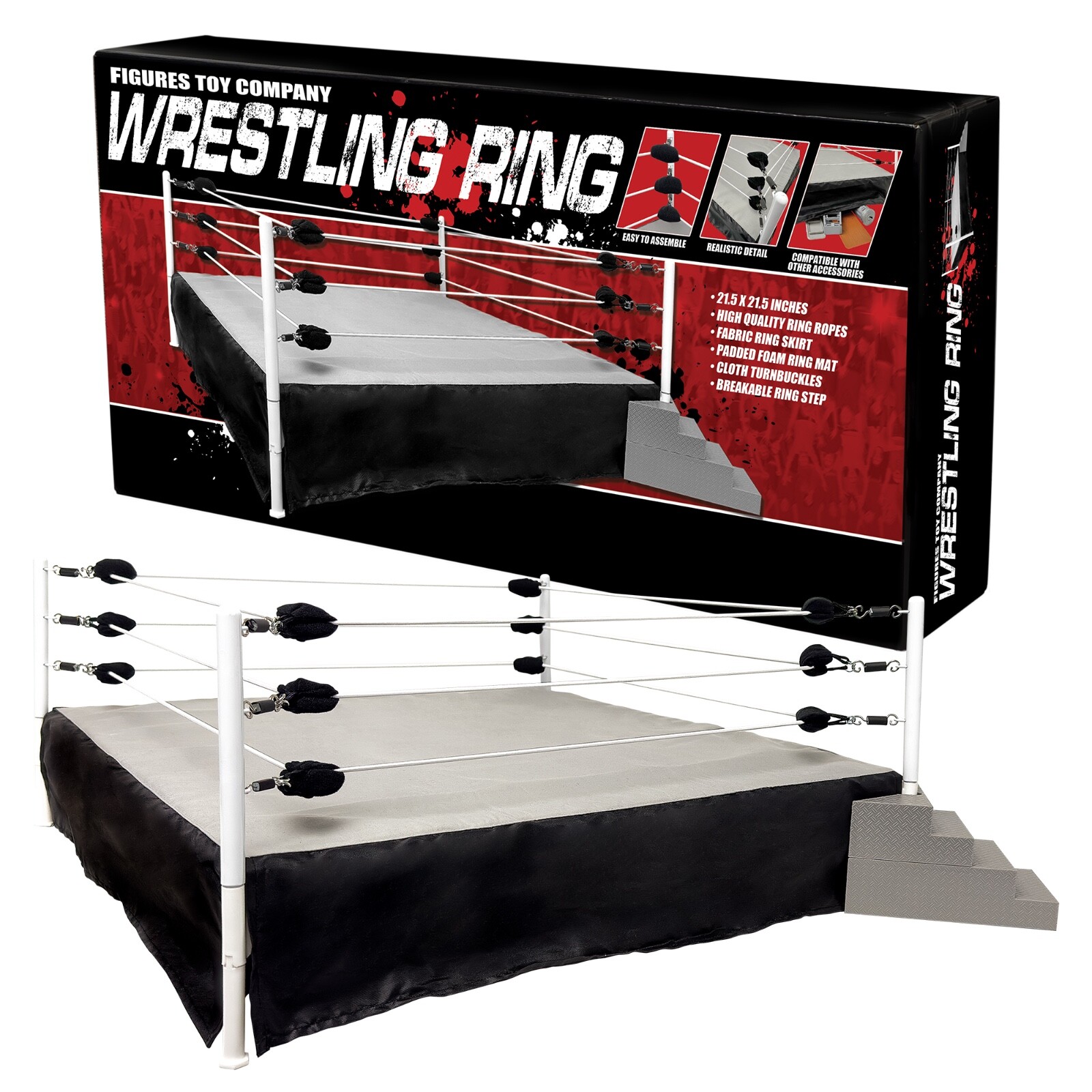 Legends of Wrestling Ring for WWE & AEW Wrestling Action Figures
