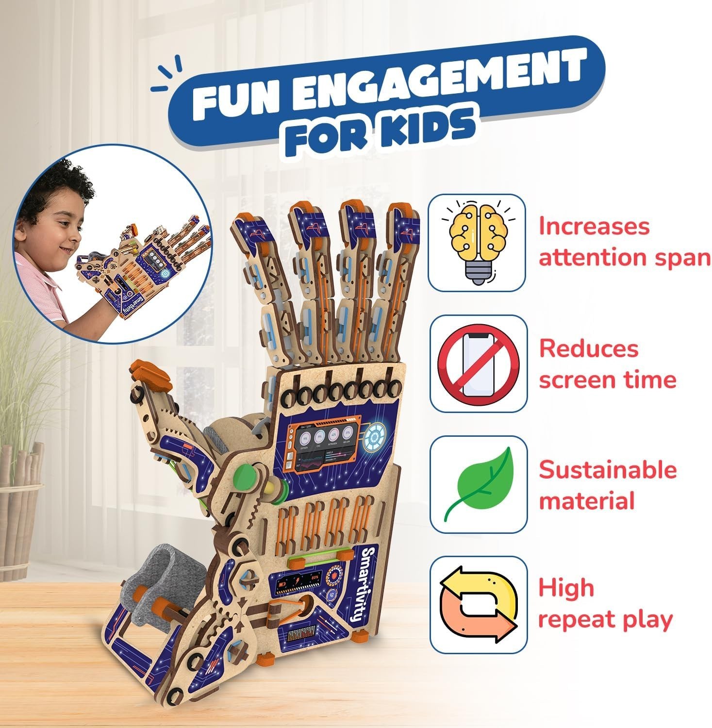 DIY Mechanical Hand STEM Robotics Toy Kit for Kids 8+ Science Engineering Gift