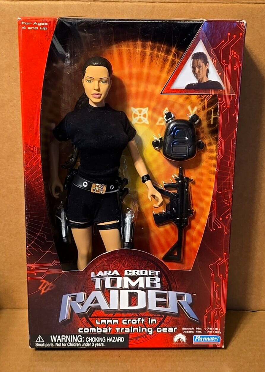 TOMB RAIDER LARA CROFT COMBAT TRAINING GEAR 12&Prime; FIGURE PLAYMATES TOYS 2001 – NEW