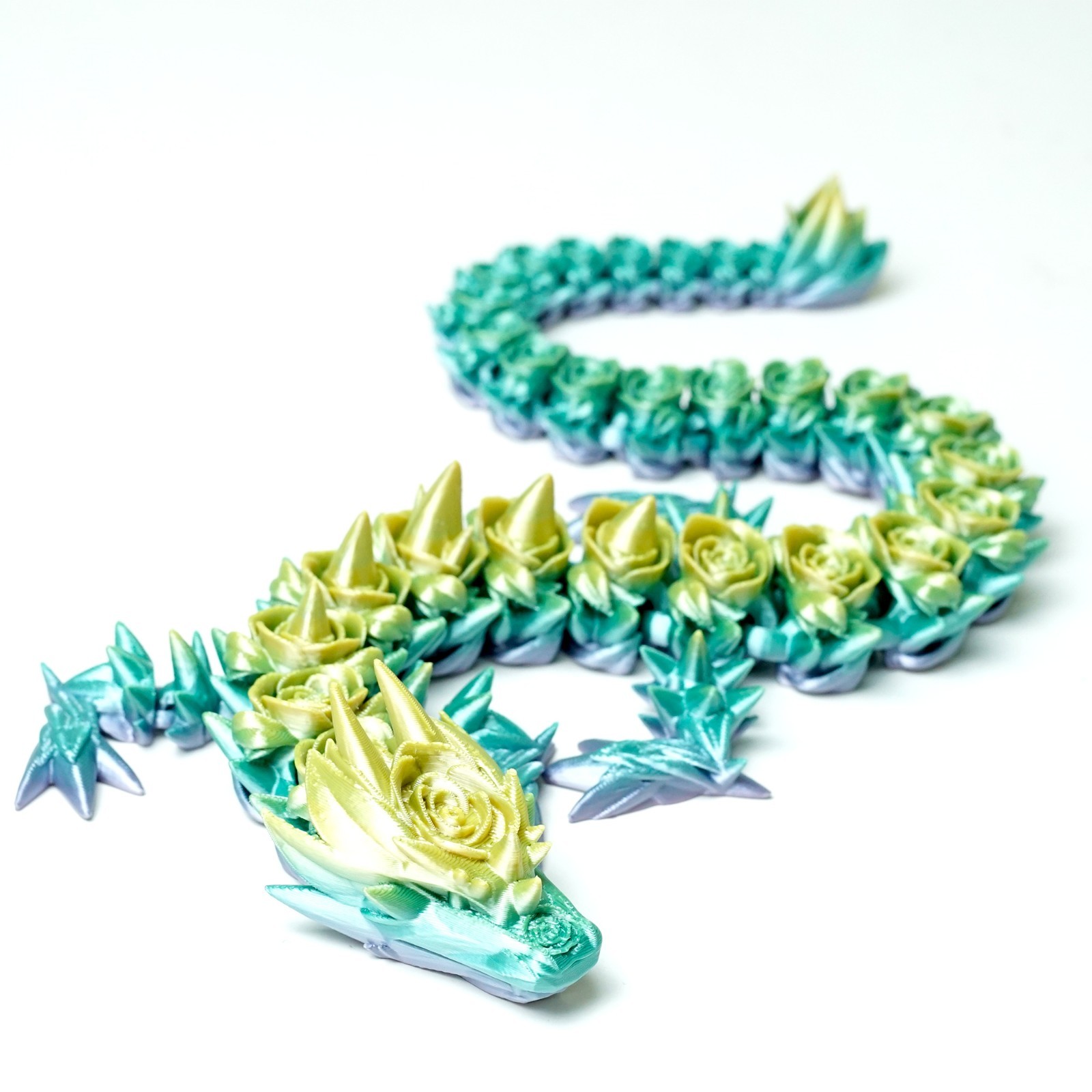 3D Printed Rose Dragon Model,Articulated Animals figure,Fidget Toys Home Decor