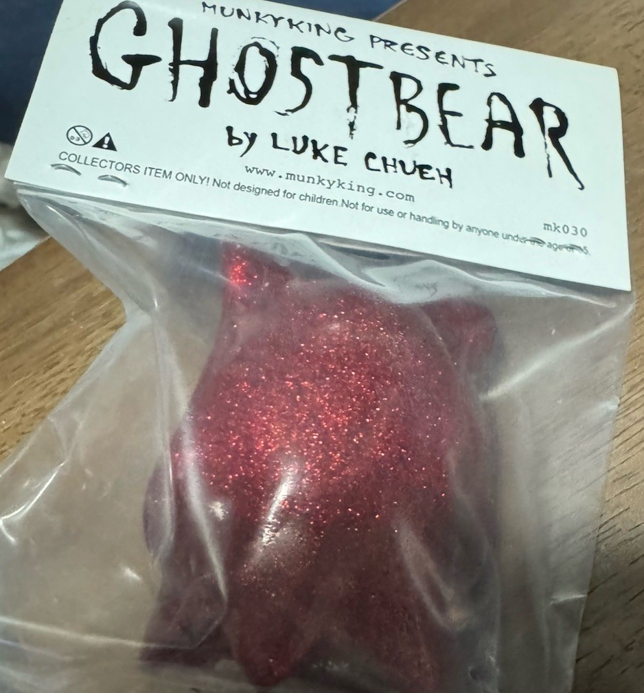 Luke Chueh Ghost Bear RED GLITTER Variant Colorway