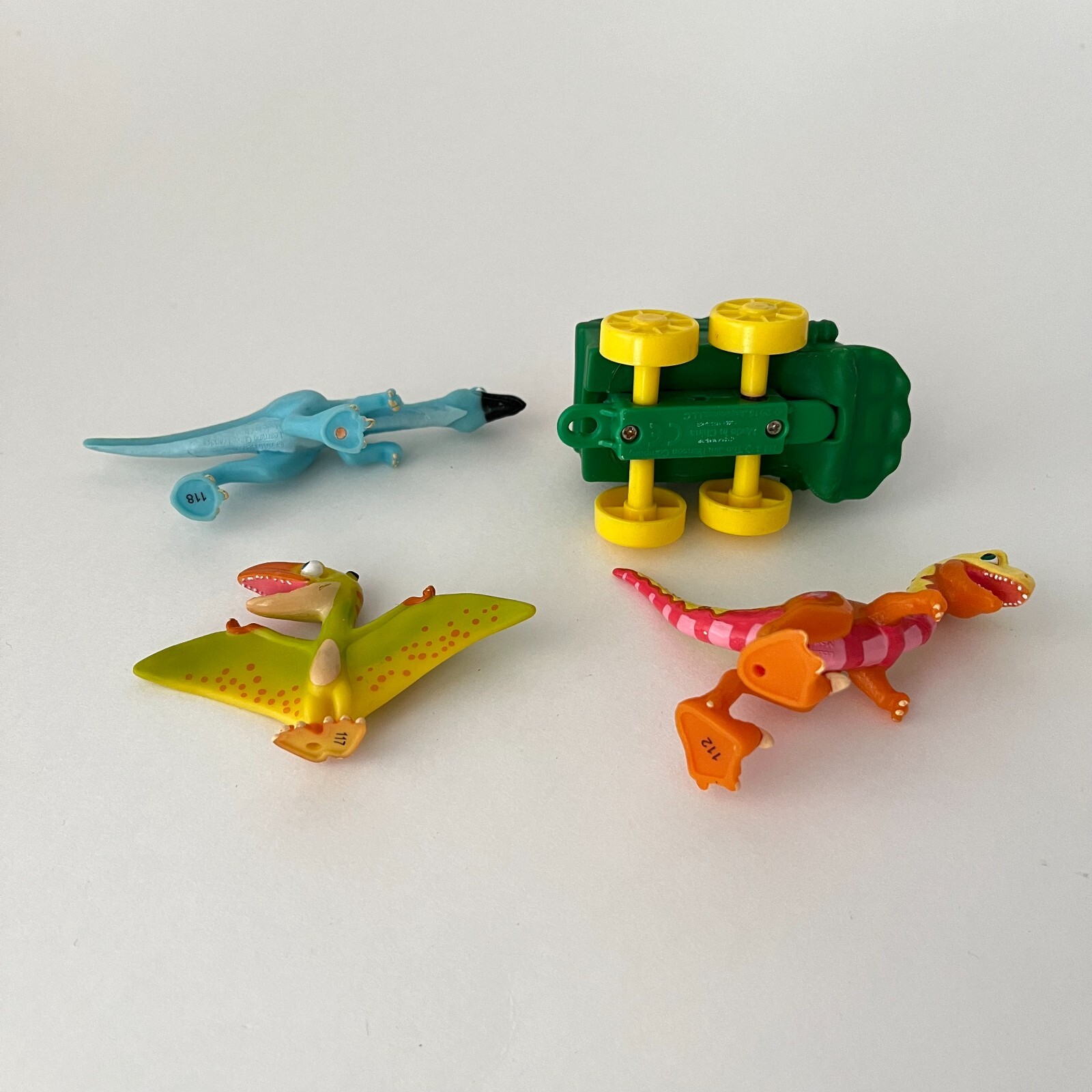 Dinosaur Train Buddy, Derek, Ollie, Petey 4 Toy Lot PBS Learning Curve Jazwares