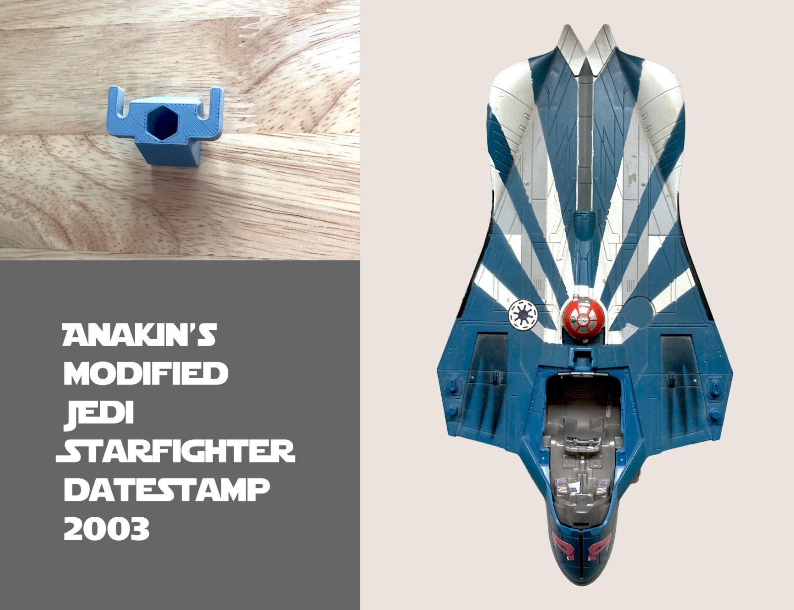 Star Wars Jedi Starfighter Wall Mounting Bracket – 3.75&Prime; scale – read full desc