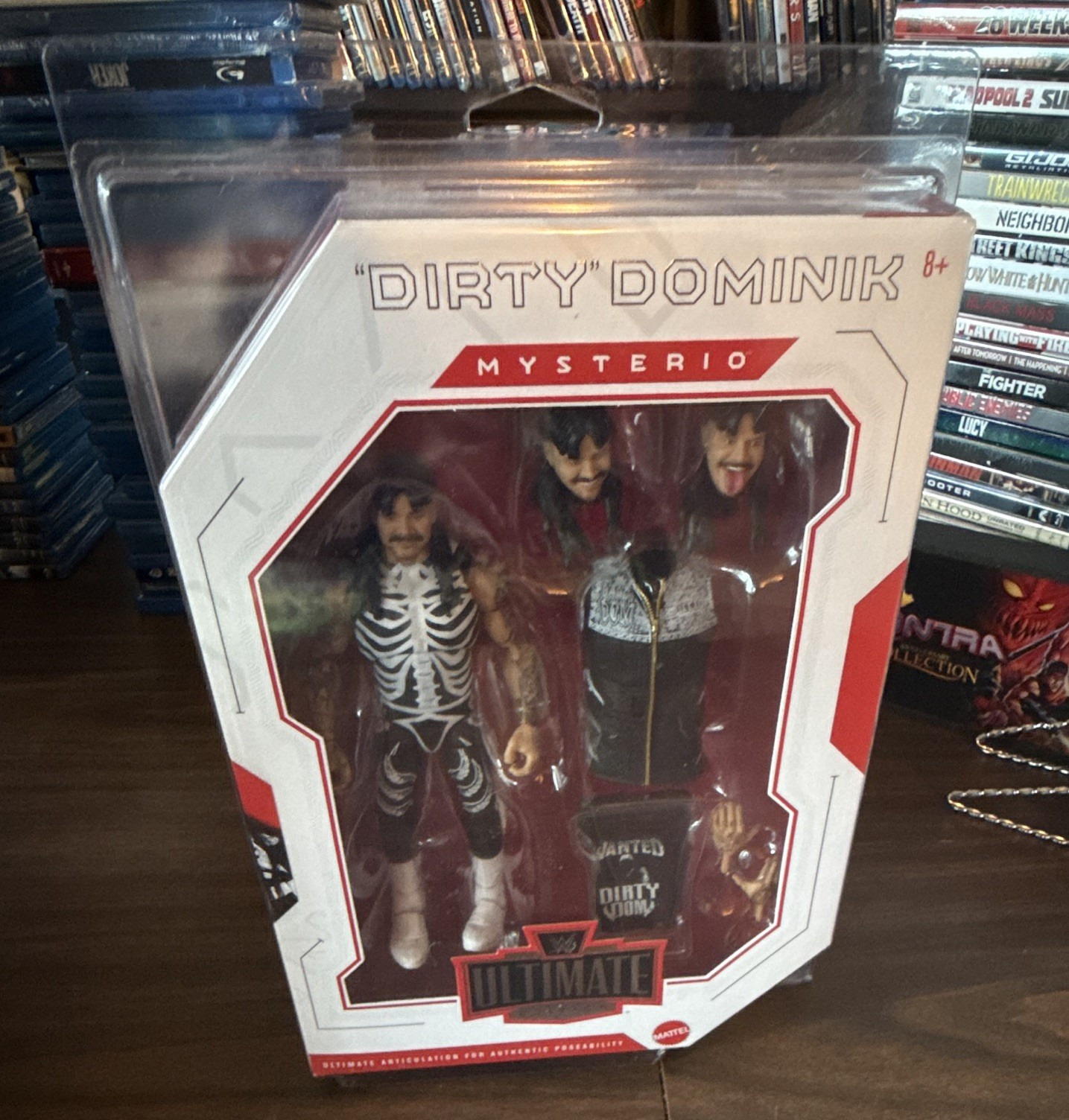 WWE Mattel Ultimate Edition Dirty Dominik Mysterio Figure w/ protective case