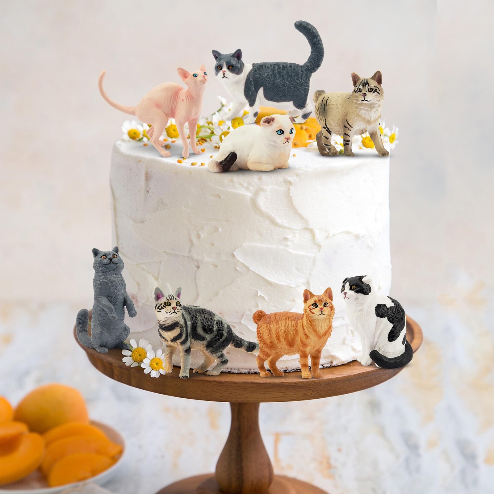 12PCS Cat Figurines, Plastic Cat Figures Realistic Kitten Toys, Cat Cake Topp…
