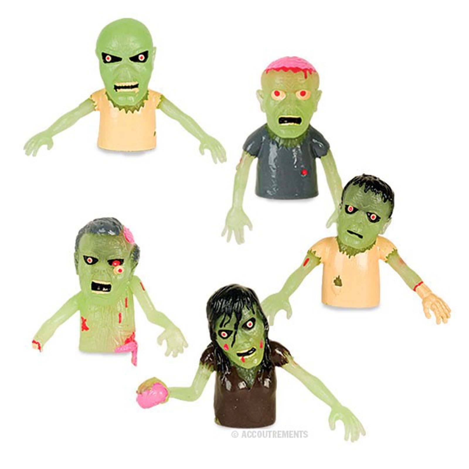 5 lot Finger Glow Zombies Undead Monsters Puppet Rubber – Novelty Fun Gag Gifts