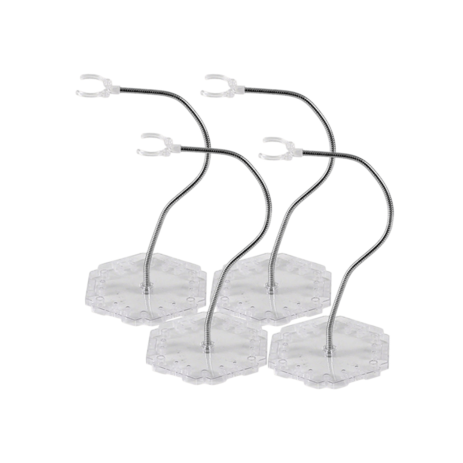 4 Pack Clear Action Figure Stand Action Display Holder Metal Support Arm