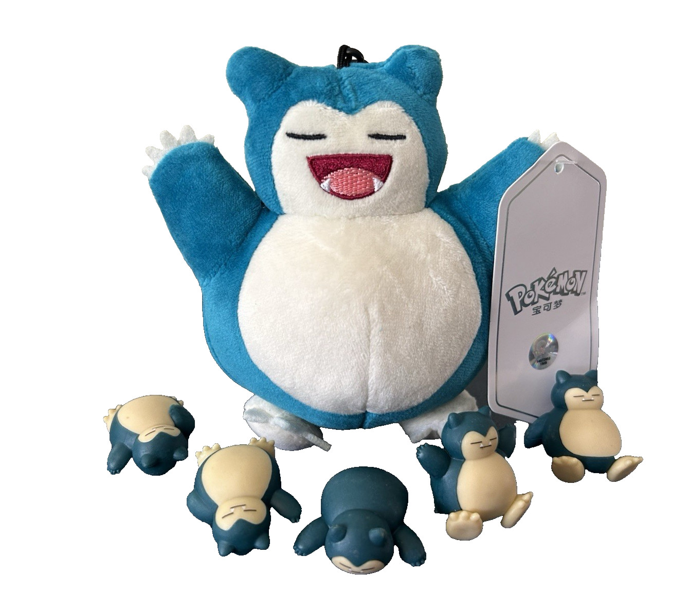 (Set of 6) Snorlax Plush + Mini Figures Mascot Toy Landscape Decoration Cartoon