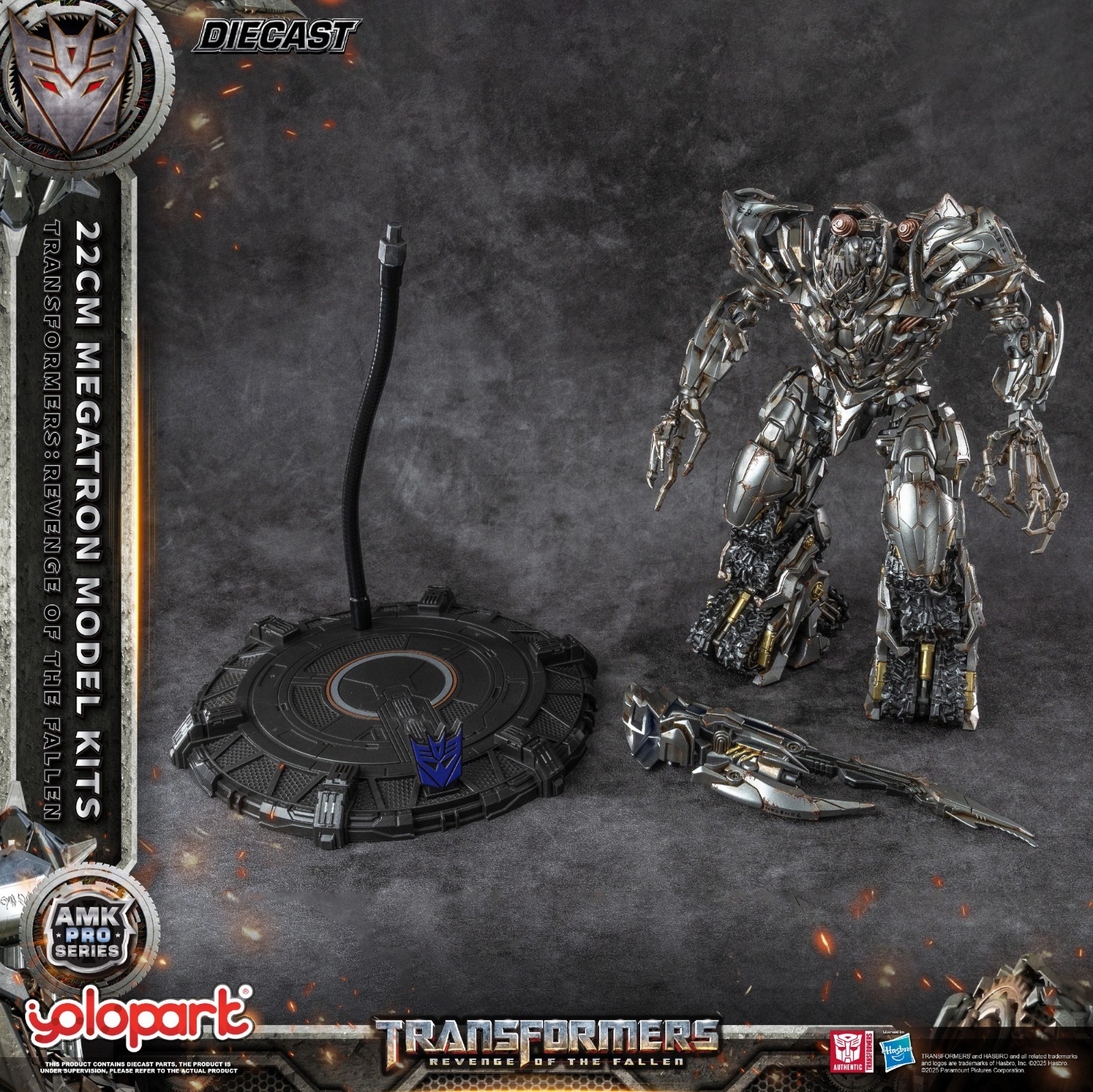 YOLOPARK Megatron 22cm Transformers ROTF AMK PRO LED Diecast Model Kit