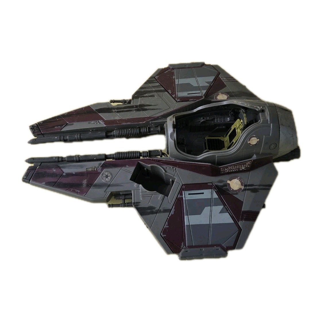 2004 Hasbro Star Wars Obi-Wan Jedi Starfighter Incomplete Missing Windshield