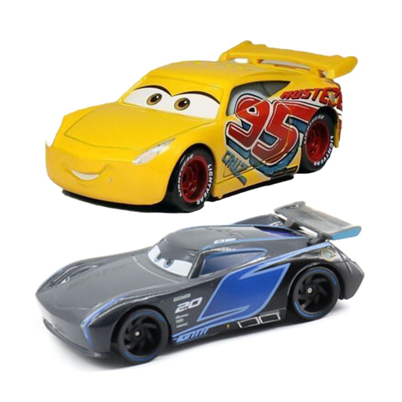 2PCS Disney Pixar Cars 3 95 Cruz & NO.20 Black Storm Jackson Diecast Toy Car