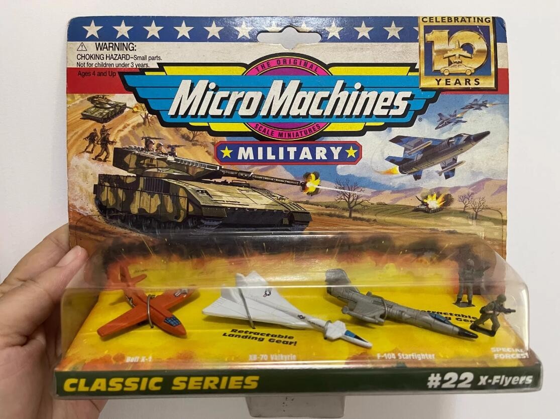 Vintage Micro Machines Military Bell X-1, Valkyrie, Starfighter Set, On Card