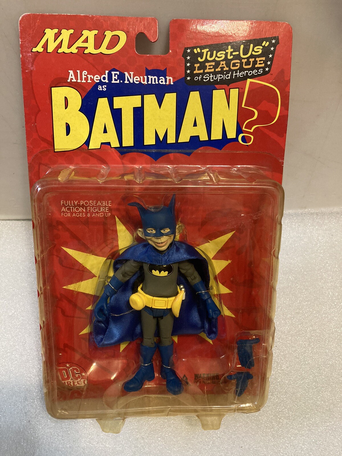 MAD MAGAZINE ALRED E. NEUMAN BATMAN ACTION FIGURE JUST-US LEAGUE STUPID HEROES