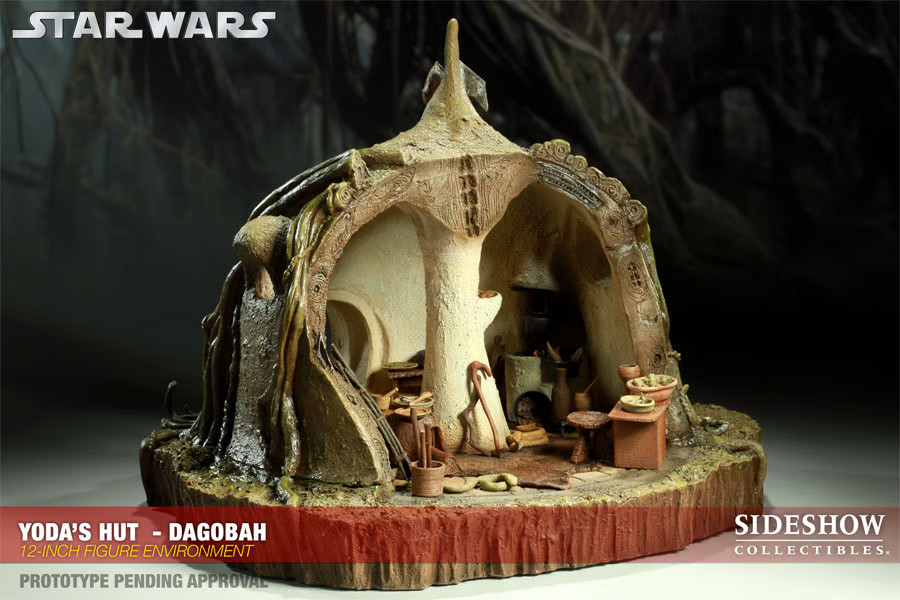 STAR WARS~YODA&rsquo;S~DAGOBAH HUT~SIXTH SCALE ENVIRONMENT~LE 1500~SIDESHOW~MIBS