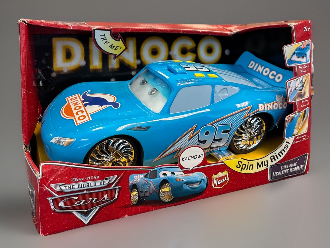 Disney Bling Lightning McQueen World of Cars Lights Sounds Spinning Rims OG Box