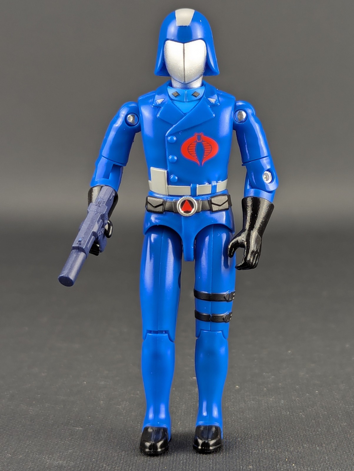 Super 7 ReAction Plus GI Joe Cobra Commander MISSING ONE GUN Wave 1 3.75