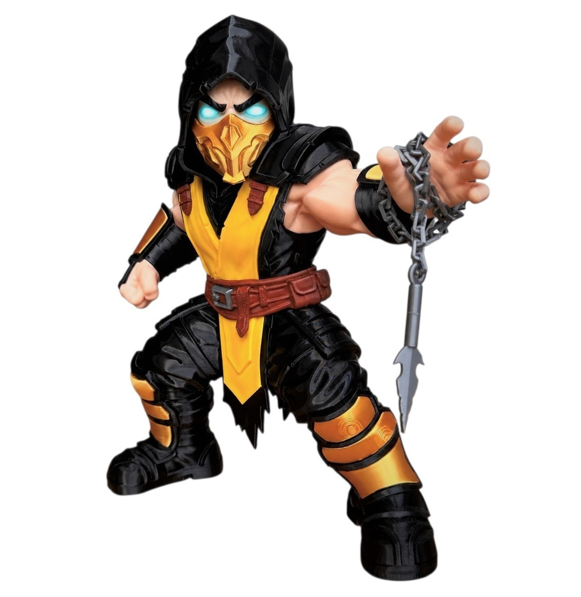 Scorpion Hooded Plastic Action Figure w/ Chain Weapon Black/Yellow/Gold 3d print