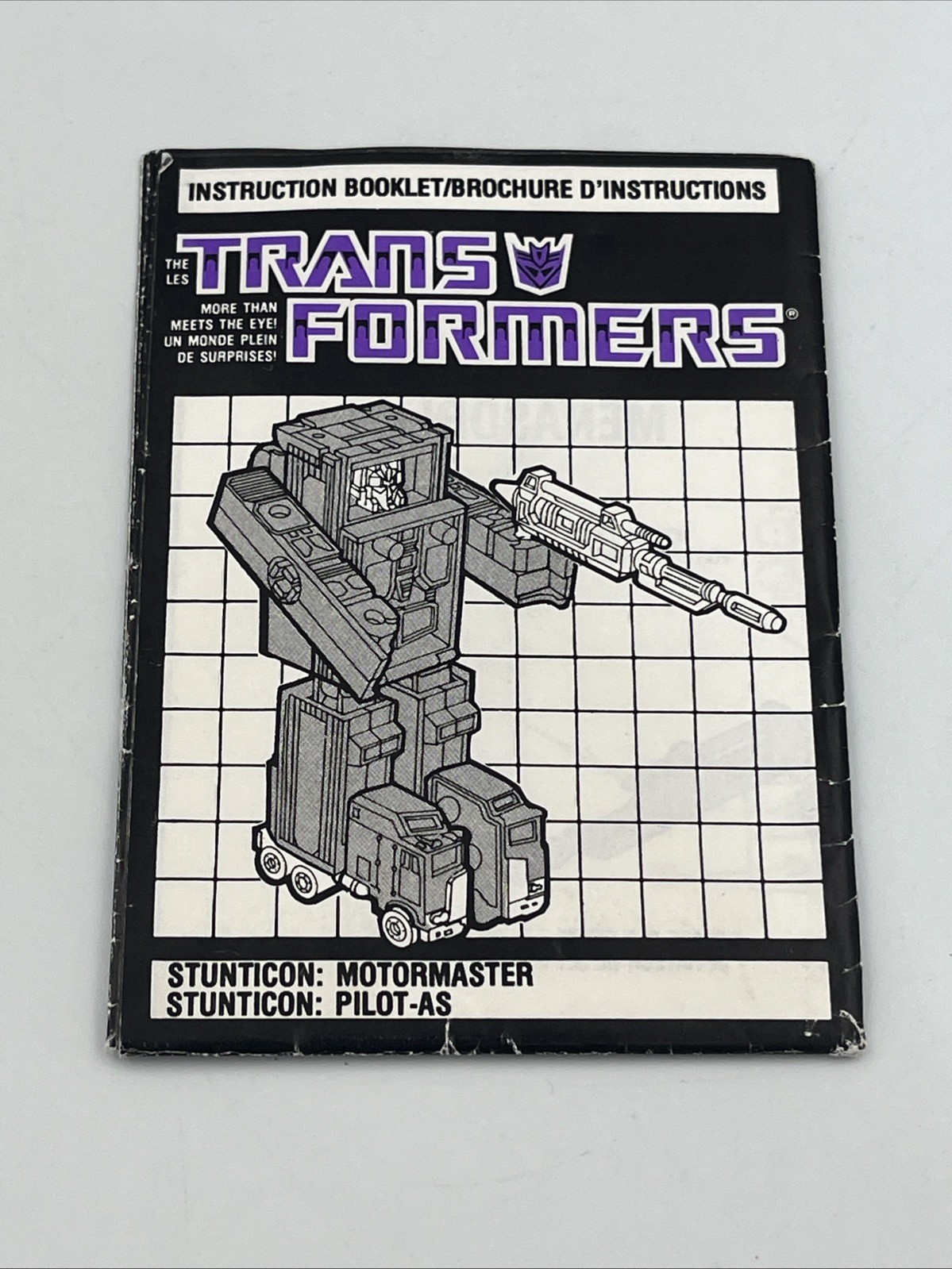Original G1 Transformers Motormaster Weapons Instructions Tech File Card Lot