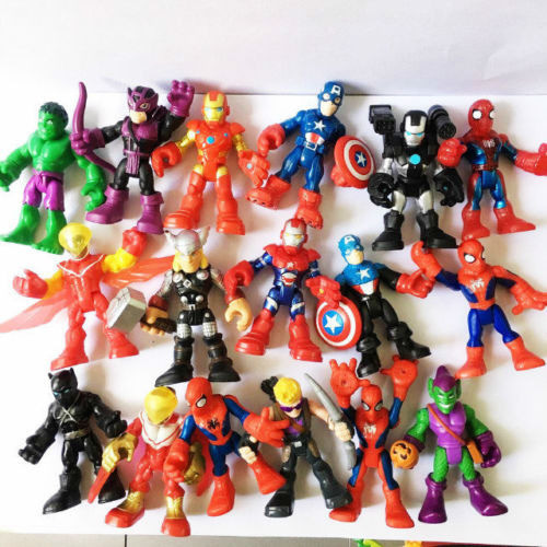 Random Lot 5pcs- Playskool Heroes Marvel Super Hero Adventures Figure Boy Toy